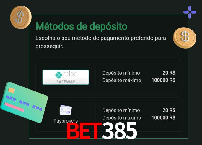 O cassino bet385 oferece uma grande variedade de métodos de pagamento